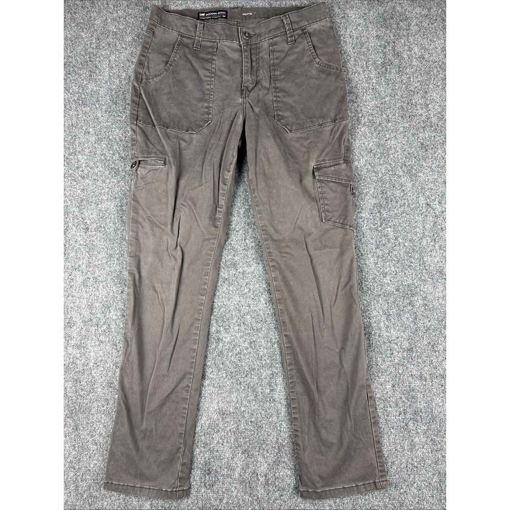 Lee Modern Series Women's Midrise Cargo Utility Pants Gray Brown Size 10